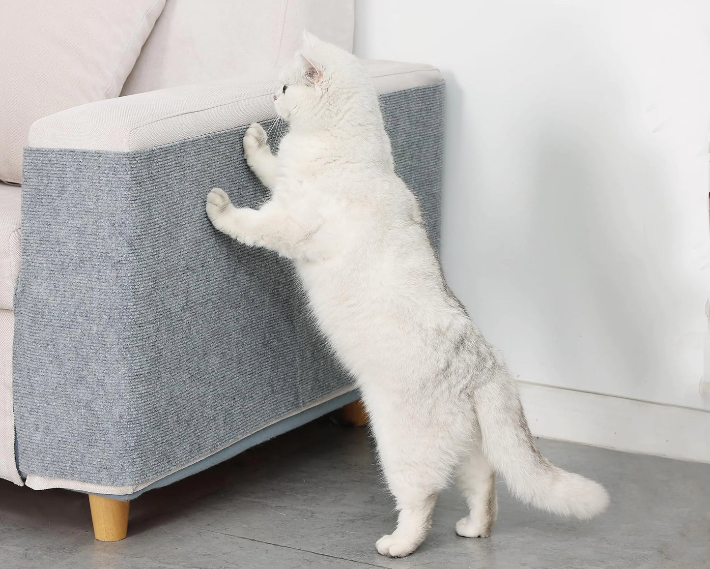 Cat Scratching Mat with Self-Adhesive for Cat Climbing Cat Carpet Replacement for Cat Tree and Scratching Posts Trimmable Couch Protector from Cat Claws (78" L*15.7" W)