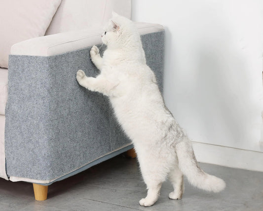 Cat Scratching Mat with Self-Adhesive for Cat Climbing Cat Carpet Replacement for Cat Tree and Scratching Posts Trimmable Couch Protector from Cat Claws (78" L*15.7" W)