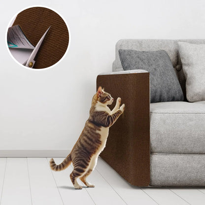 Cat Scratching Mat Self-Adhesive 78.7"x15.8" Trimmable Cat Scratch Furniture Protector Durable Cat Scratch Pad for Couches Cat Trees Walls Easy to Install for Cat Owners