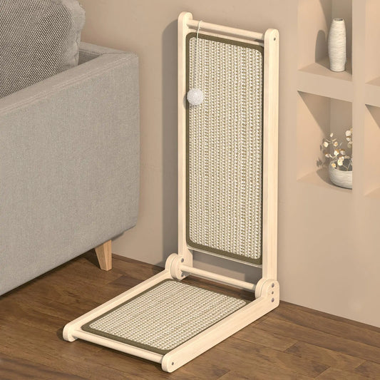 L Shape Cat ScratcherSisal No Debris24 Inch Cat Scratchers for Indoor Cats Cat Scratching Board with Ball ToySolid Wood Cat Scratch Furniture ProtectorDurable Cat Scratch Pad